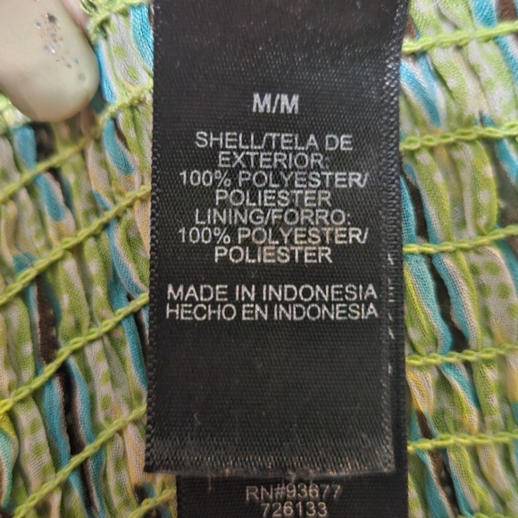 Bisou Bisou Multi Color Halter Top with Waist Shirred Waist Size Medium - Picture 9 of 11